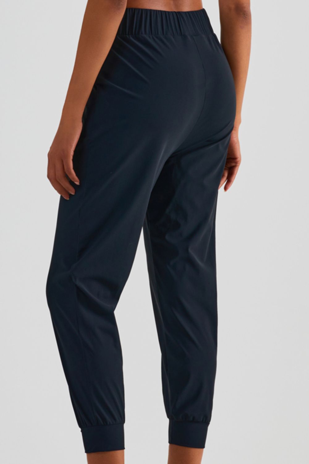 Elastic Waist Cropped Joggers with Side Pockets Ins Street