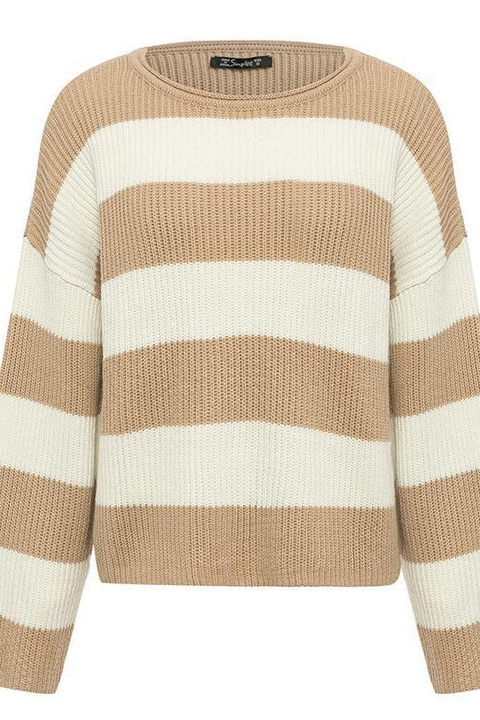 Loose Autumn & Winter Striped Pullover Sweater Ins street