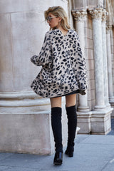 Leopard Longline Cardigan with Pockets Ins Street