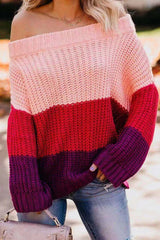 Colorblock Striped Sweater Pullover Ins street