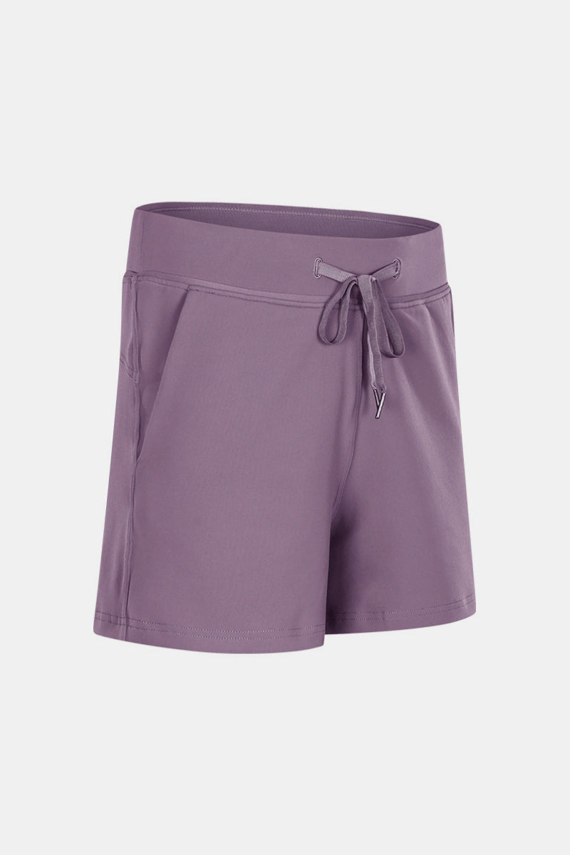 Drawstring Waist Yoga Shorts Ins Street