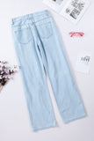 Make Your Day High Waist Distressed Jeans Ins Street