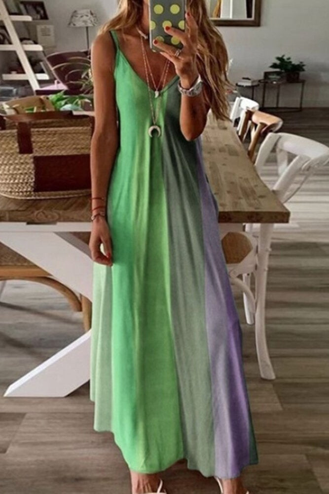 Floor Length Casual Patchwork Cute bohemian Dress Ins street