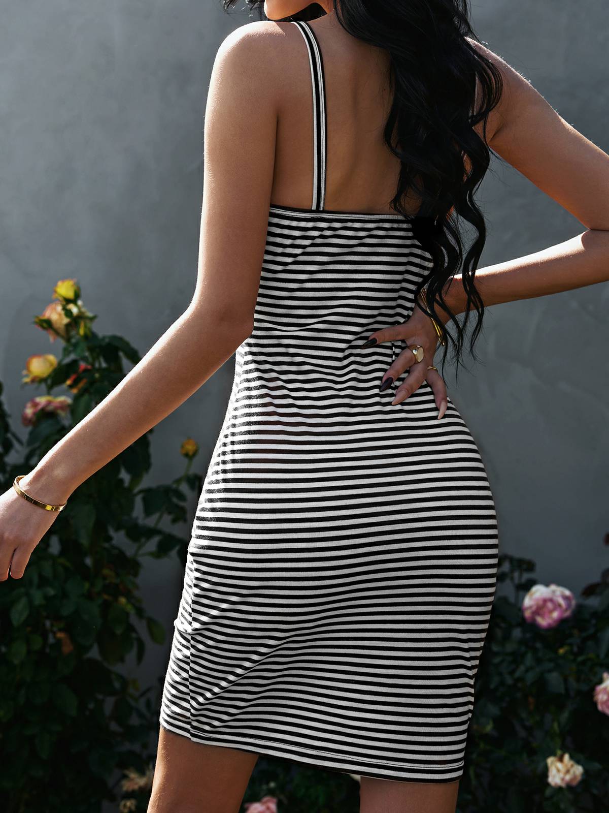 Strapless Backless Striped Bottoming Dress 2023-03-14 InsStreet