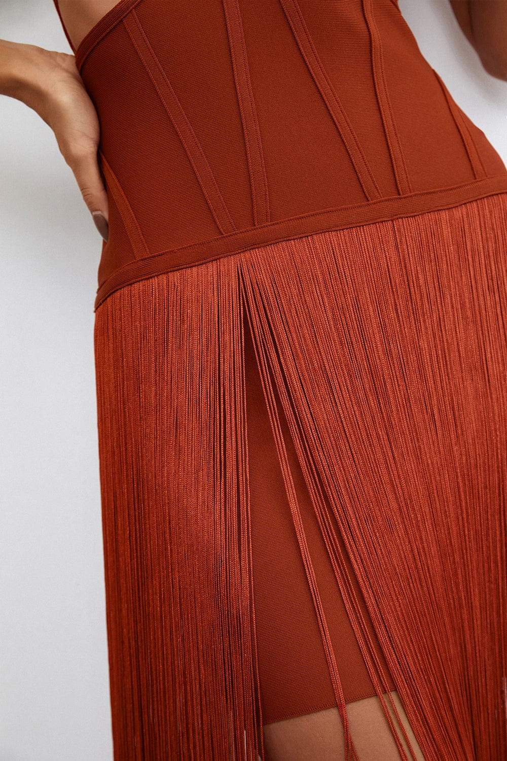 Nalini Asymmetric Fringe Bandage Dress Ins Street