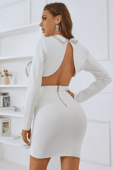 Yulia Long Sleeve Blazer Cut Out Bandage Dress Ins Street