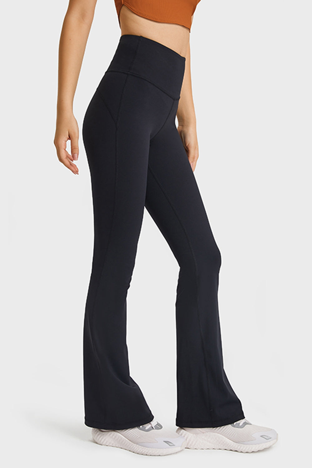 Elastic Waist Flare Yoga Pants Ins Street