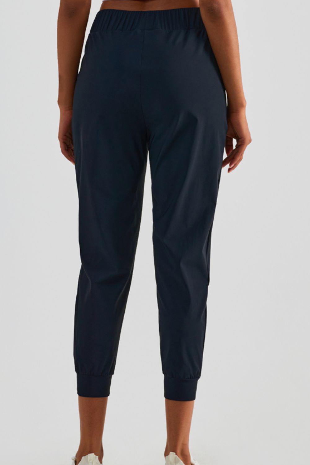 Elastic Waist Cropped Joggers with Side Pockets Ins Street