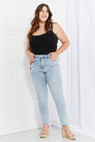 Lovervet Full Size Raw Hem High-Waisted Jeans Ins Street