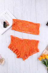 Lace Tube Top and Frill Trim Panty Lingerie Set Ins Street