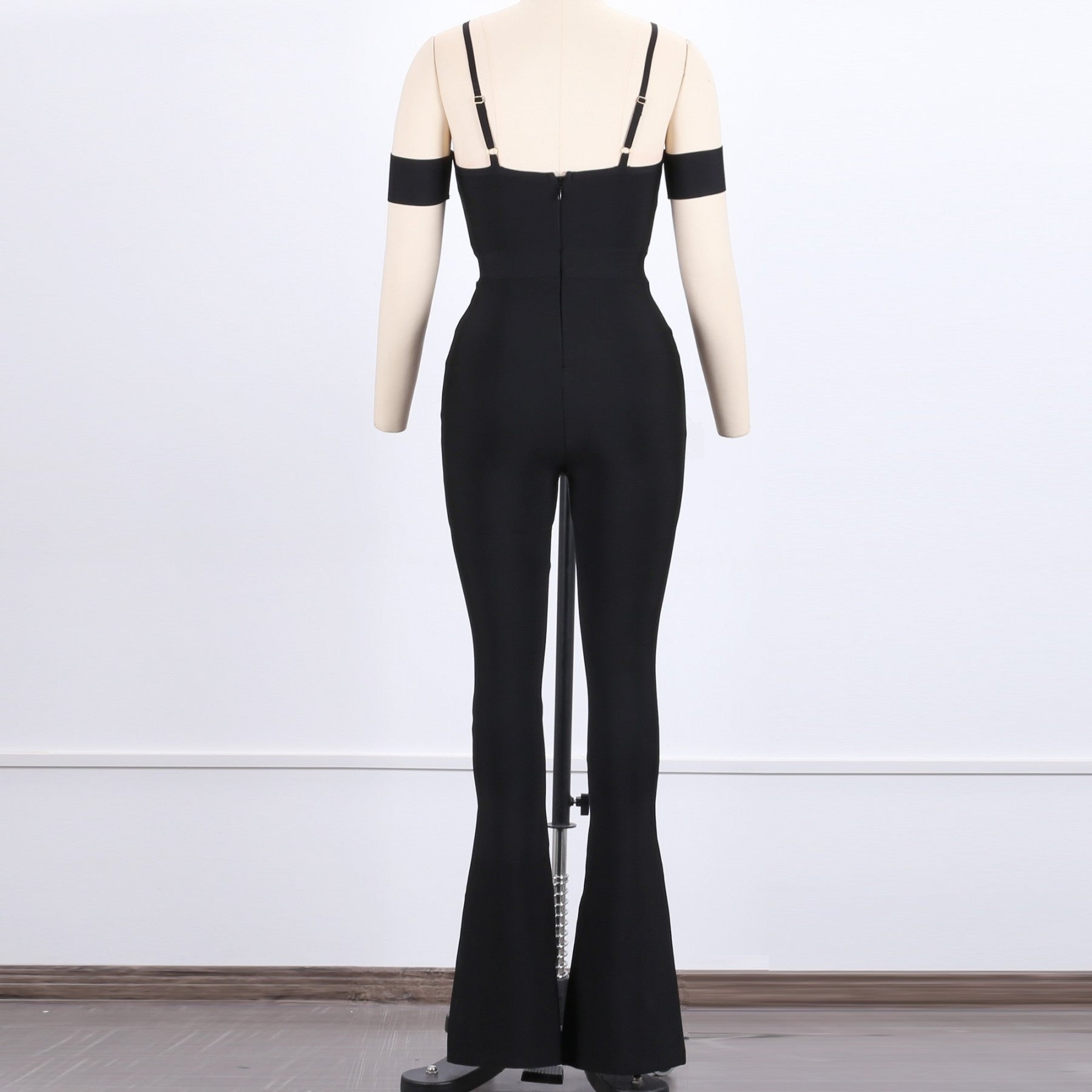 Strappy Short Sleeve Cut Out Bandage Jumpsuit Ins Street