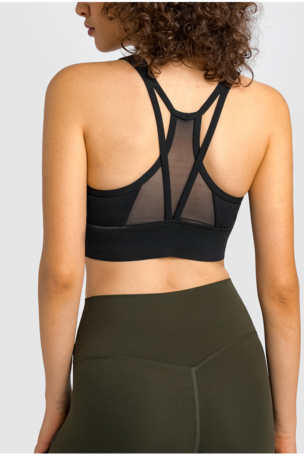 Mesh Panel Racerback Longline Sports Bra Ins Street