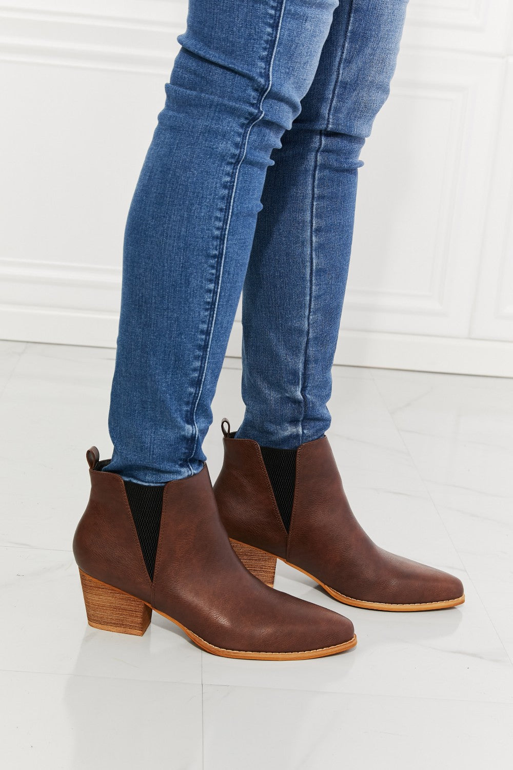 MMShoes Back At It Point Toe Bootie in Chocolate Ins Street