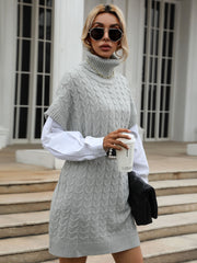 Solid high neck knitted dress 2023-03-14 InsStreet