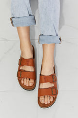 MMShoes Best Life Double-Banded Slide Sandal in Ochre Ins Street