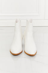 MMShoes Watertower Town Faux Leather Western Ankle Boots in White Ins Street