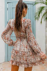 Summer Fashion Women Long Sleeve Chiffon Dress Ins street