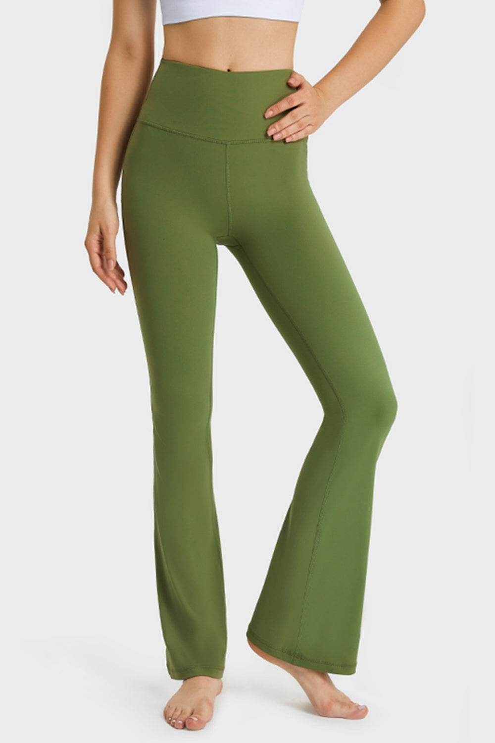 Elastic Waist Flare Yoga Pants Ins Street