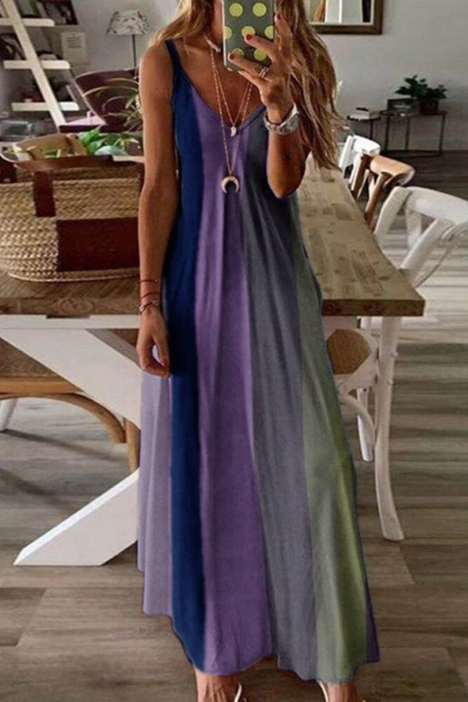 Floor Length Casual Patchwork Cute bohemian Dress Ins street