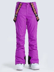 Purple Thermal Warm High Waterproof Windproof Snowboard Snow Pants Ins Street