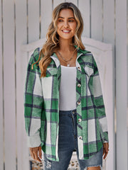 Plaid Belted Dropped Shoulder Shirt Jacket Ins Street