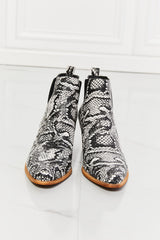 MMShoes Back At It Point Toe Bootie in Snakeskin Ins Street