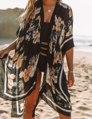 Exuma Floral Kimono - Black Ins Street