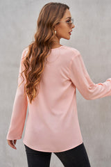 Lace V Neck 3/4 Sleeves Blouse Ins Street