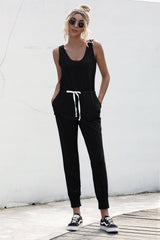 Knot Sleeveless Waist Jumpsuit Ins Street