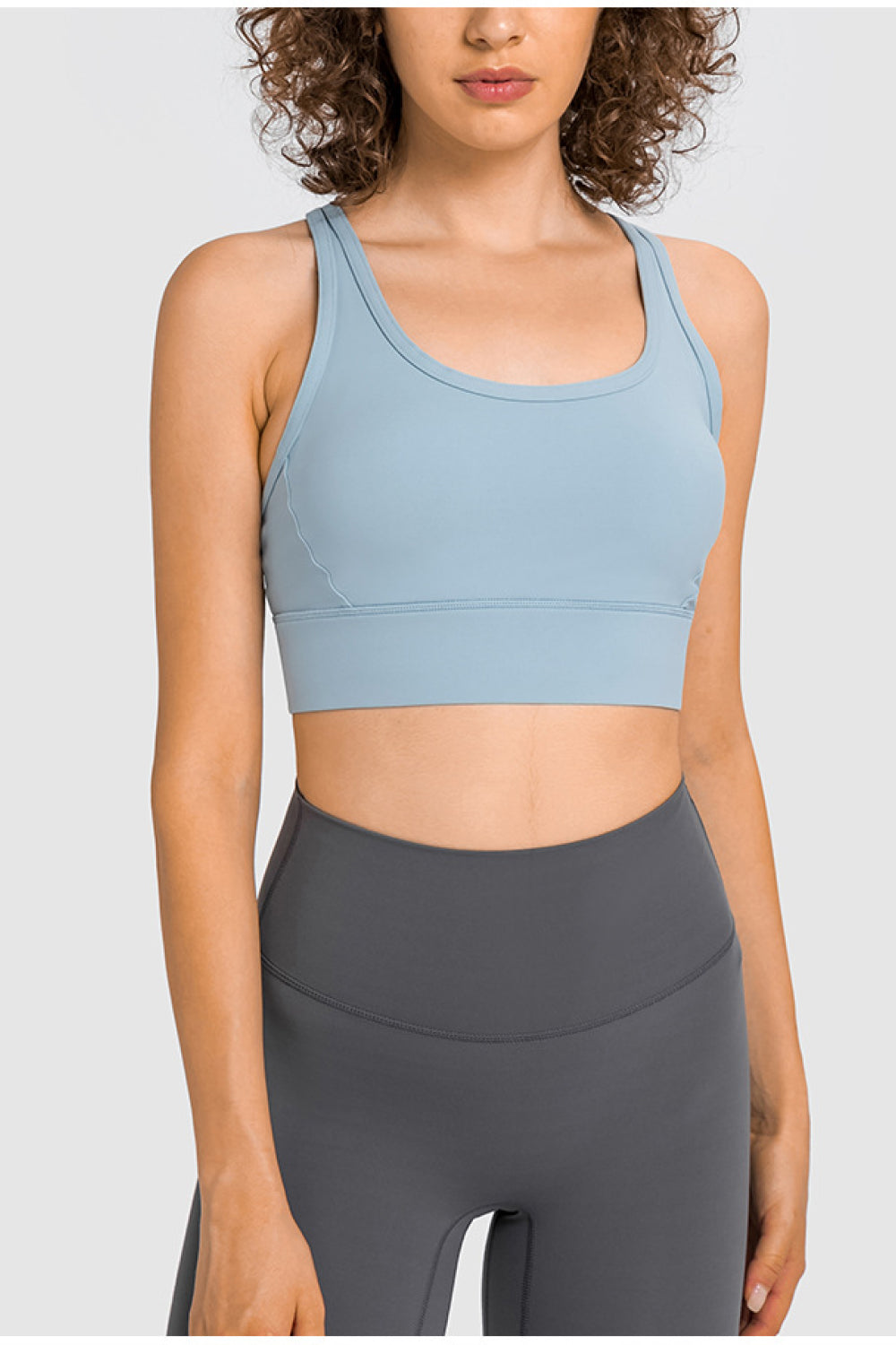 Mesh Panel Racerback Longline Sports Bra Ins Street