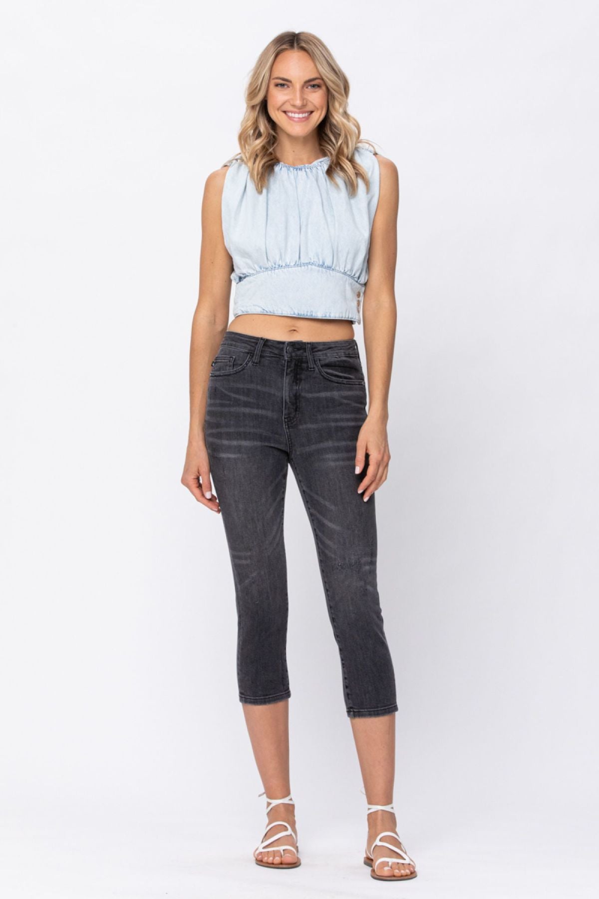 Mid-Rise Cuffed Skinny Capri Jeans Ins Street