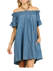 Booth Cotton Pocketed Puff Sleeve Dress InsStreet