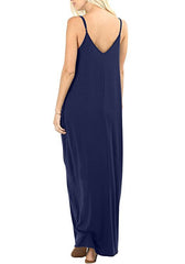 Giselle Tencel Pocketed Olivian Maxi Dress - Dark Blue Ins Street