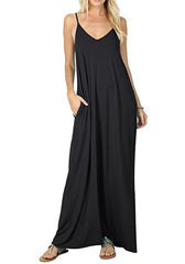 Olivian Pocketed Maxi Dress - Black Ins Street