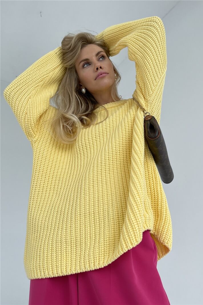 Loose Candy Color Round Neck Sweater Ins street
