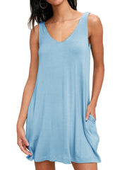 Mahalia Cotton Pocketed Dress - Ice Blue Ins Street