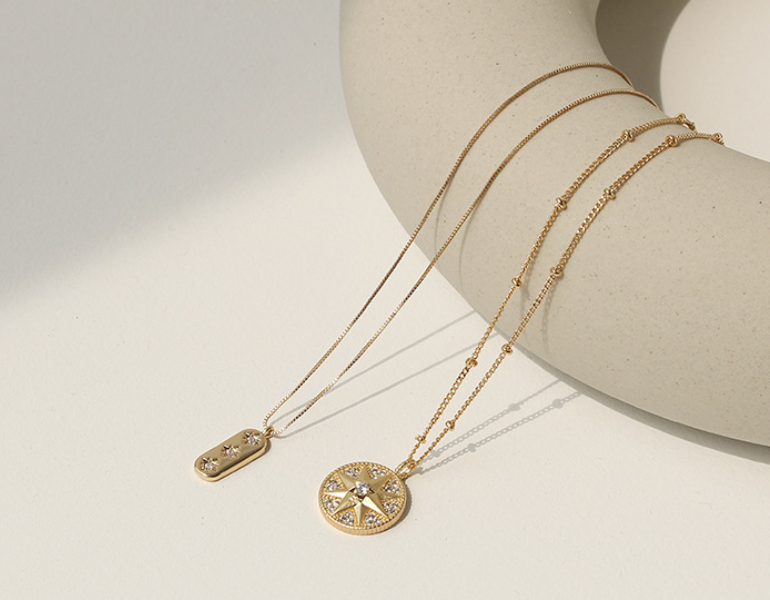 Micro Inlaid Zircon XINGX Disc Necklace Women Rectangular Pendant Twin Diamond Internet Celebrity Clavicle Chain Jewelry Ins street