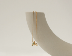 Emerald Zircon Necklace  Simple Graceful and Fashionable Retro Pendant Neck Accessories Clavicle Chain Sweater Chain for Women Ins street