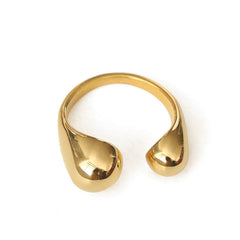 Minimalist Open Ring Female Internet Influencer Cold Style Simple Ball Brass Gold Plated Glossy Ring Bracelet Ins street