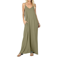 Olivian Pocketed Maxi Dress - Moss Green Ins Street