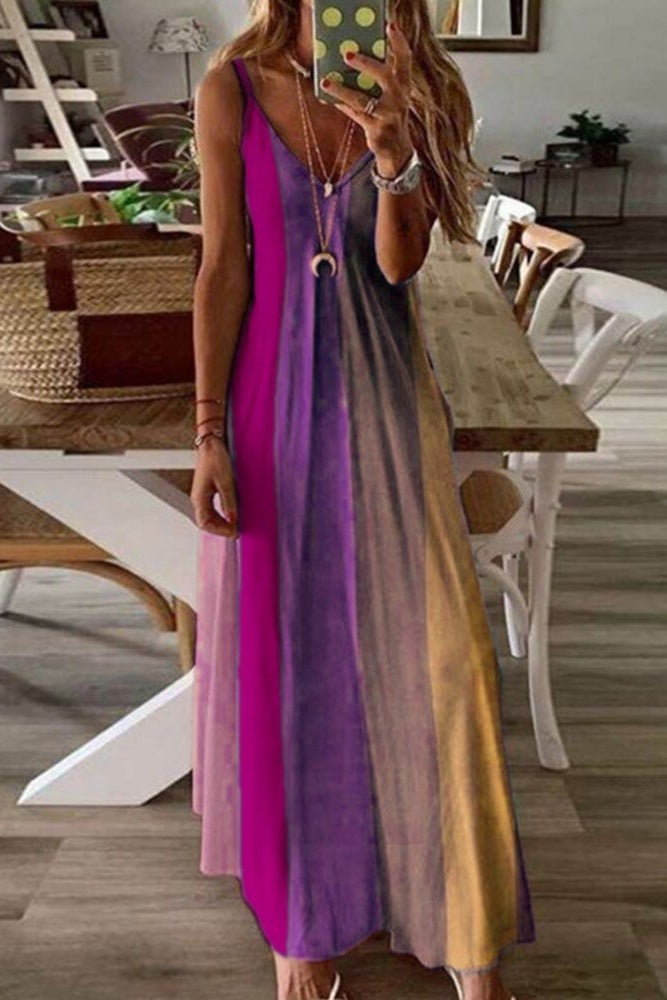 Floor Length Casual Patchwork Cute bohemian Dress Ins street
