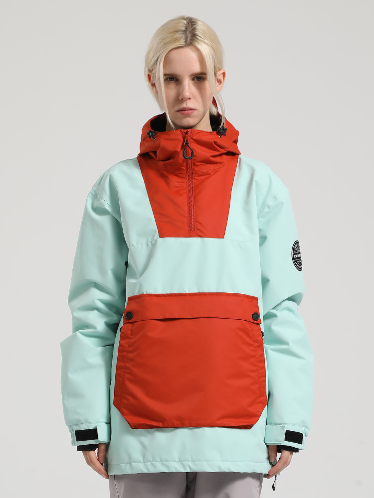 Colorblock Pullover Ski Jacket Ins Street