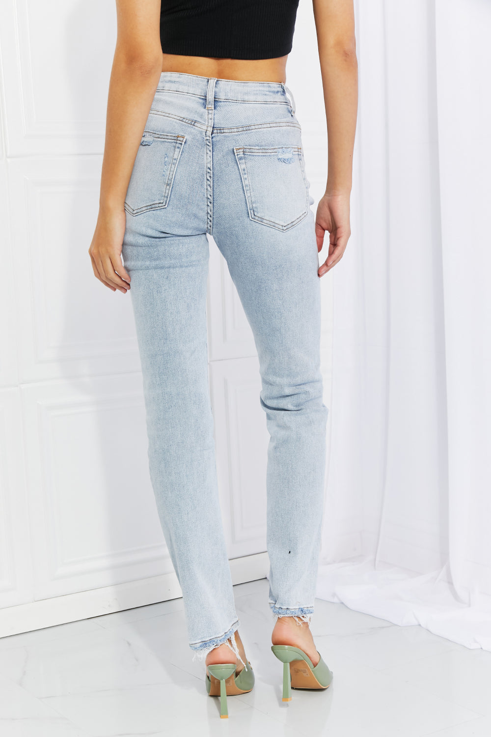 Lovervet Full Size Raw Hem High-Waisted Jeans Ins Street