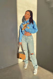 90's Nostalgia Slouchy Straight Leg Jeans - Light Blue Wash Ins Street