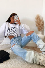 90's Ombre High Rise Boyfriend Jeans - Light Blue Wash Ins Street