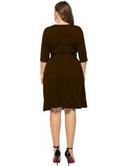 Simple Square Neckline Plus Dress 2023-03-14 InsStreet