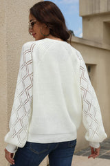 Openwork Raglan Sleeve Cardigan Ins Street