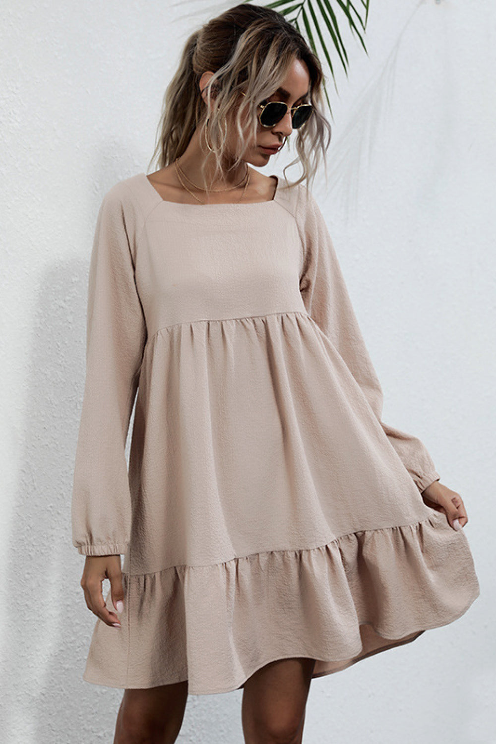 Knot Back Square Neck Dress Ins Street