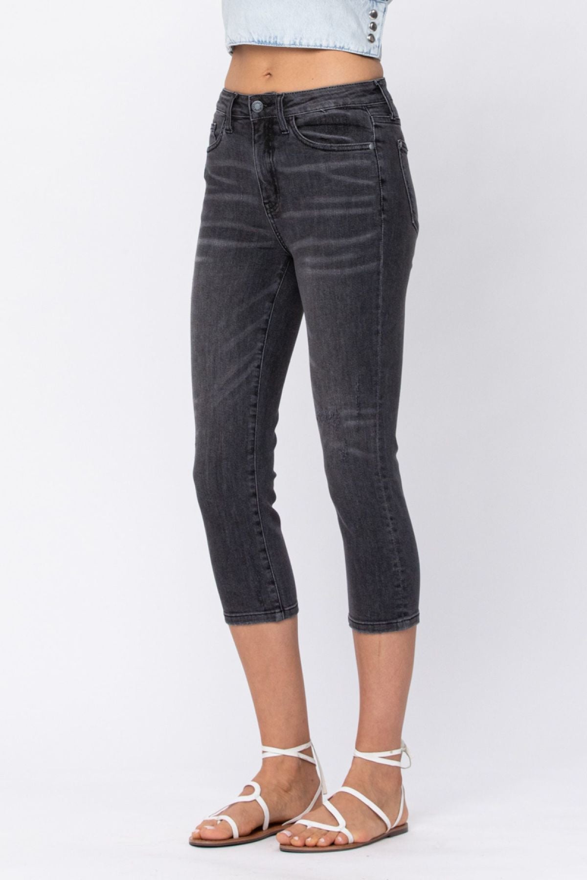 Mid-Rise Cuffed Skinny Capri Jeans Ins Street