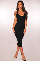 Compliments Knit Midi Dress - Black FLAW-001